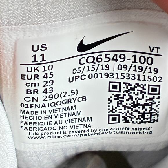 Nike Air Max 270 React SP White Lifestyle Sneakers Shoes CQ6549-100 Mens Size 11 - Picture 10 of 11